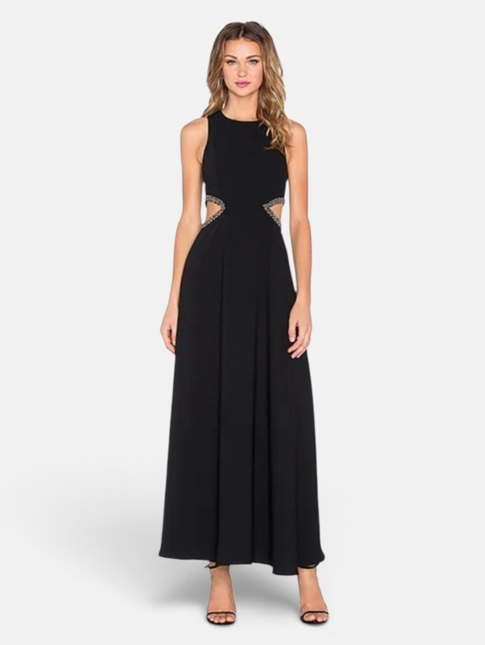 Lovers + Friends Revolve Black Penthouse Maxi Dress Beaded Cut Out Formal XS